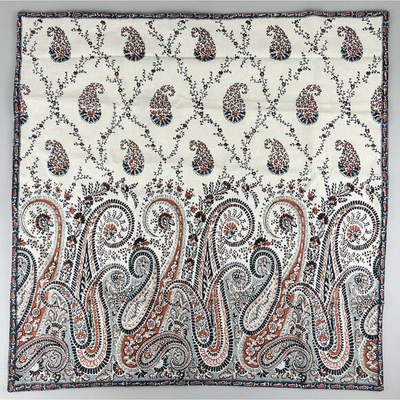 Pottery Barn Euro Sham Quinn Paisley Cotton Pillow Cover India Floral Boho NWOT - Picture 1 of 5